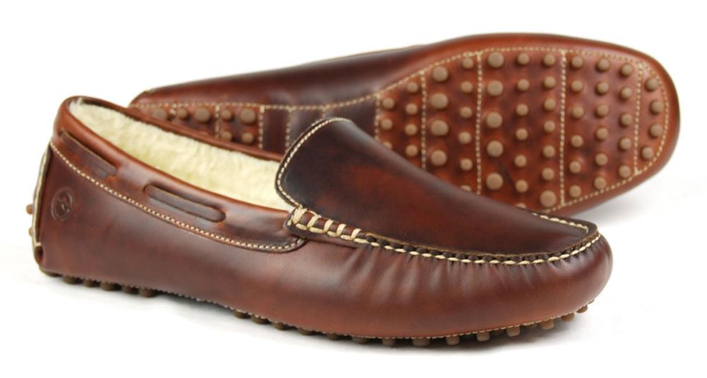 Fleece lined moccasins mens on sale