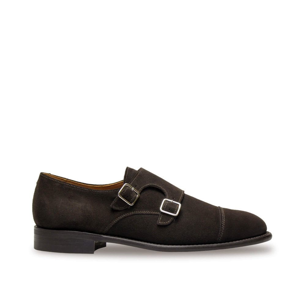 ALEX Brown Suede Double Monk Strap Shoes by Sanders Cathcart Elliot