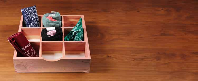 Cedar Sock Box Tie Organisers