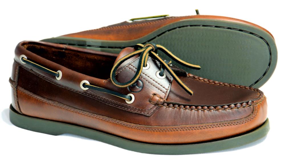 AUGUSTA Saddle Men's sailing shoes - Brown Leather Deck Shoes