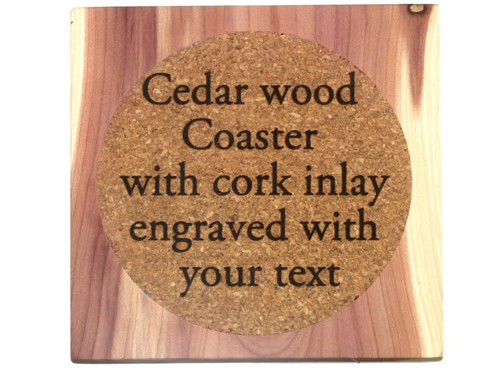 square cedar wood coaster drink mat 95mm x 95mm