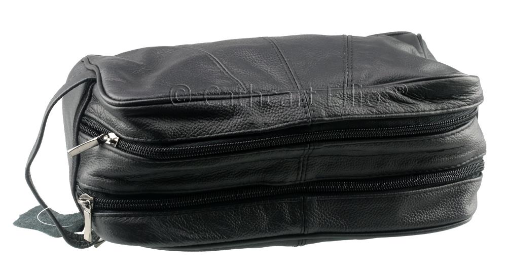 premium real leather washbag