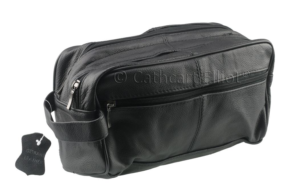 premium real leather washbag