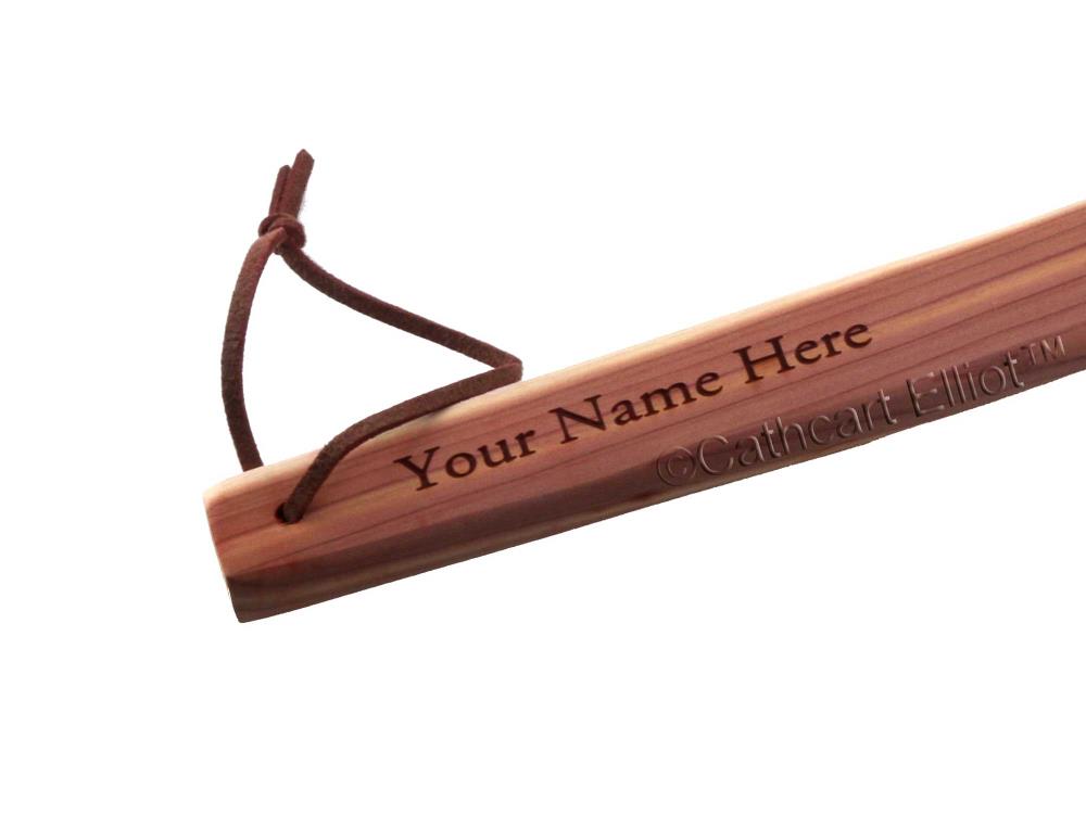 Personalised 40cm long cedar wood shoe horn