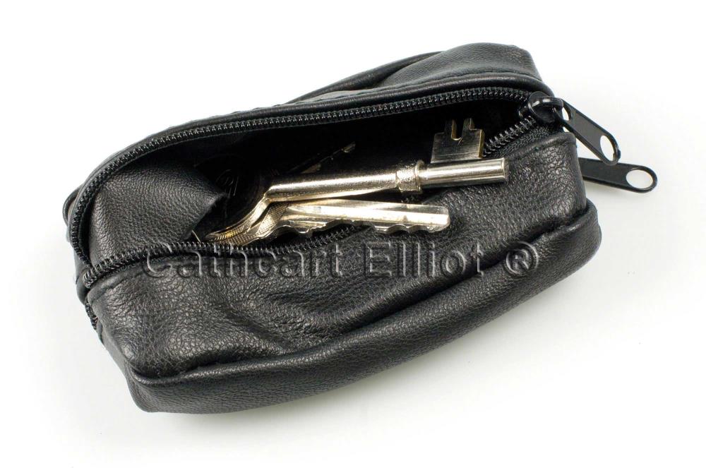 leather key and coin pouch