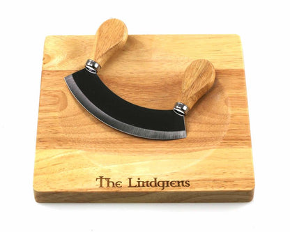 *Second* Personalised mezzaluna wooden herb chopper board