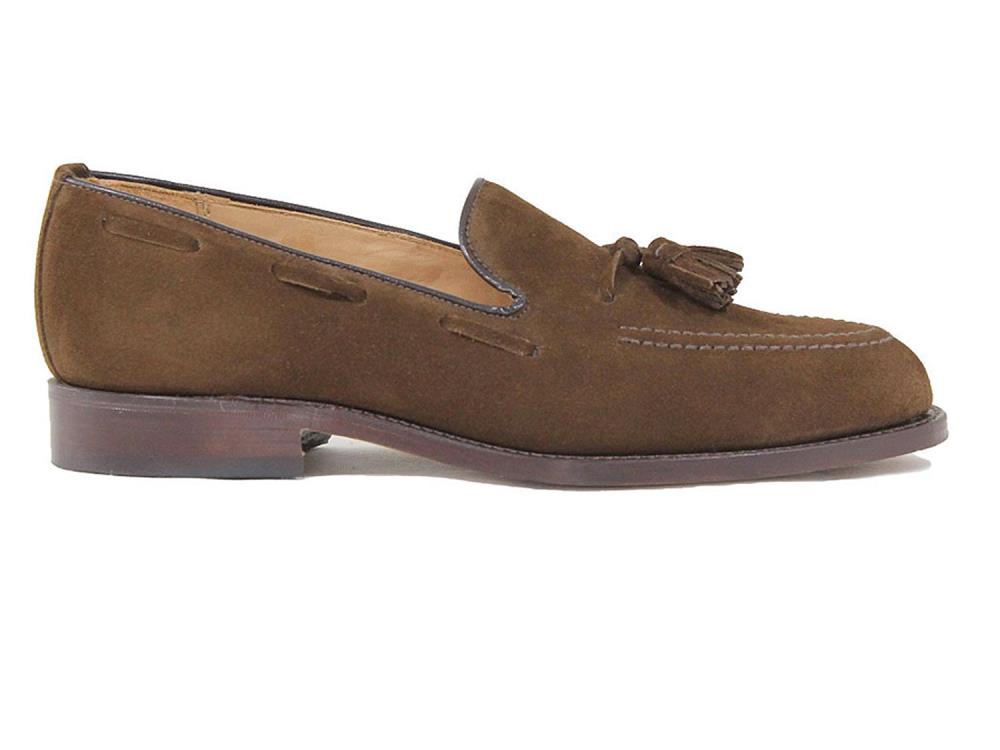 FINCHLEY Mens Brown Polo Snuff Suede Calf Tassel Loafer