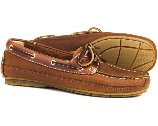 Orca Bay BAHAMA Ladies Havana and Saddle Brown Leather Deck Shoe