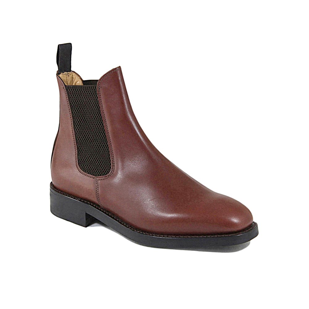 TOWCESTER Mens G Fit Chelsea Boot Rubber Sole Brown Calf