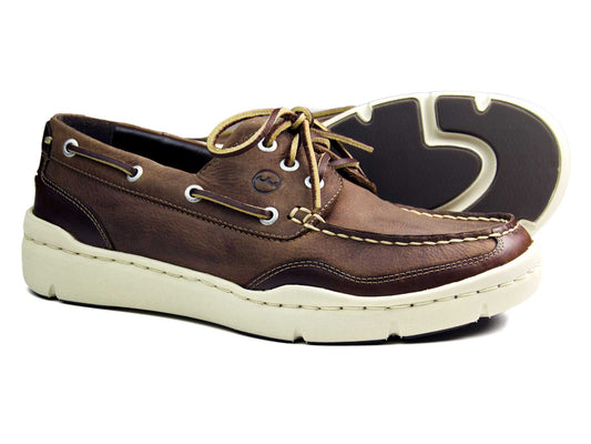 Mens Abersoch Deck Shoe in Russet Brown by Orca Bay