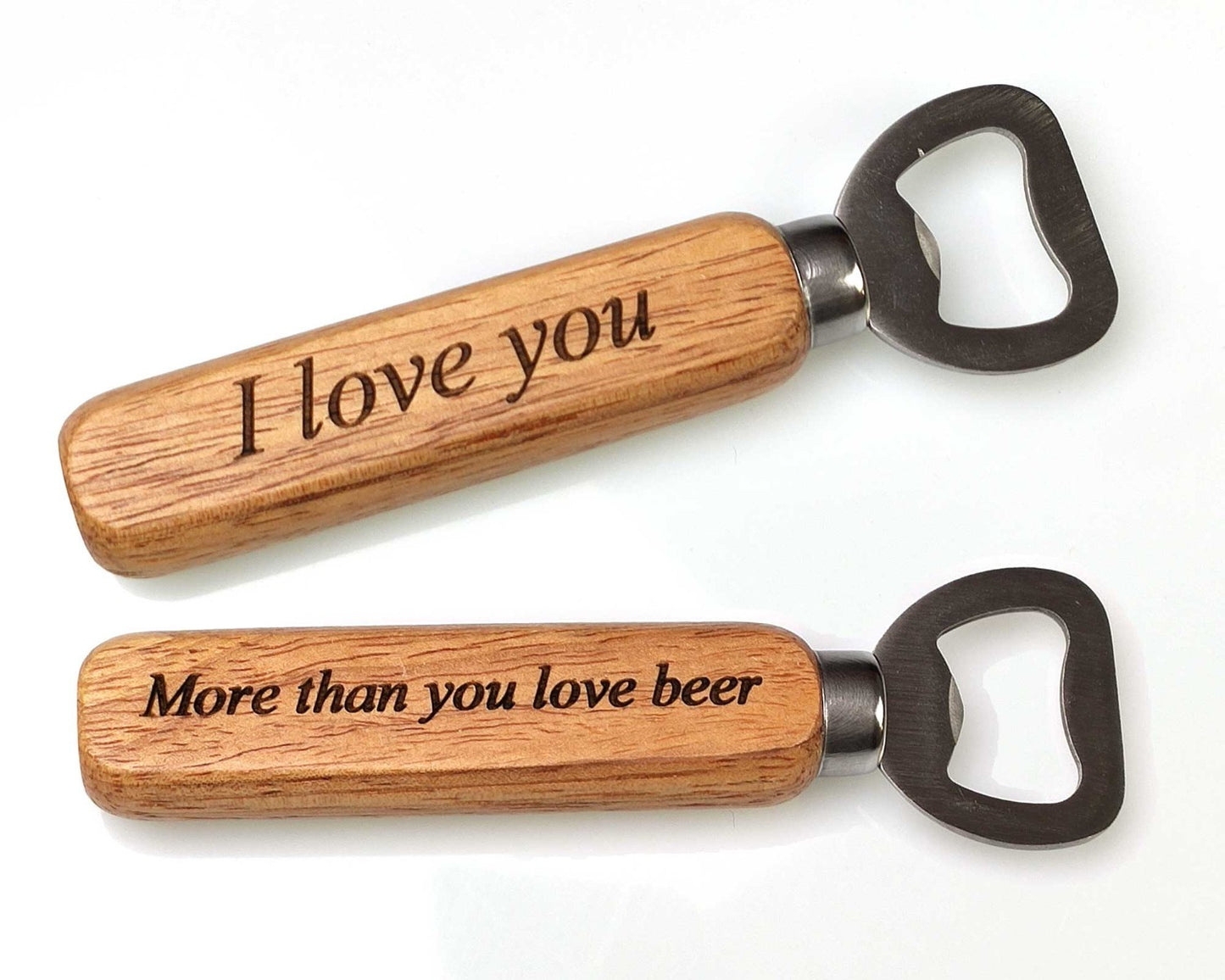 Personalised Engraved Beer Bottle Opener with Wood Handle