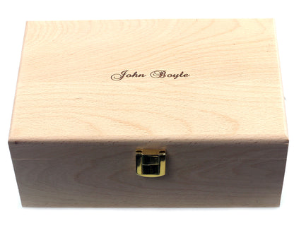 Personalised shoe valet box cleaning kit in beech wood box *No Polish*