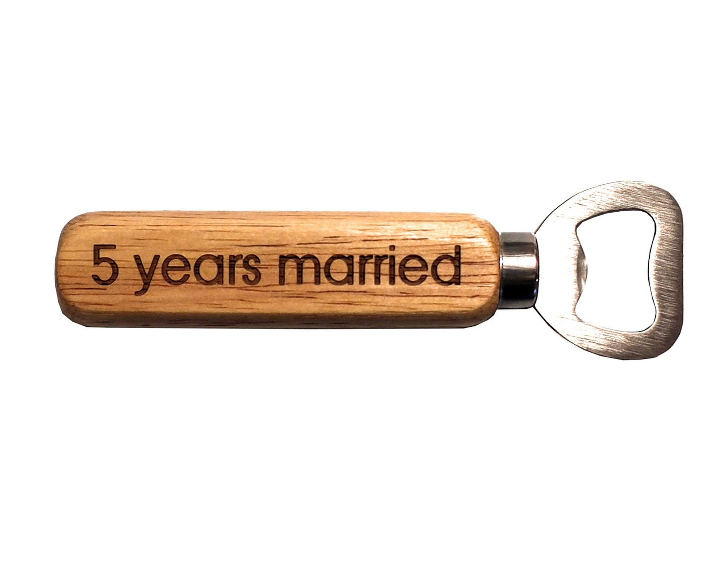 Personalised Engraved Beer Bottle Opener with Wood Handle