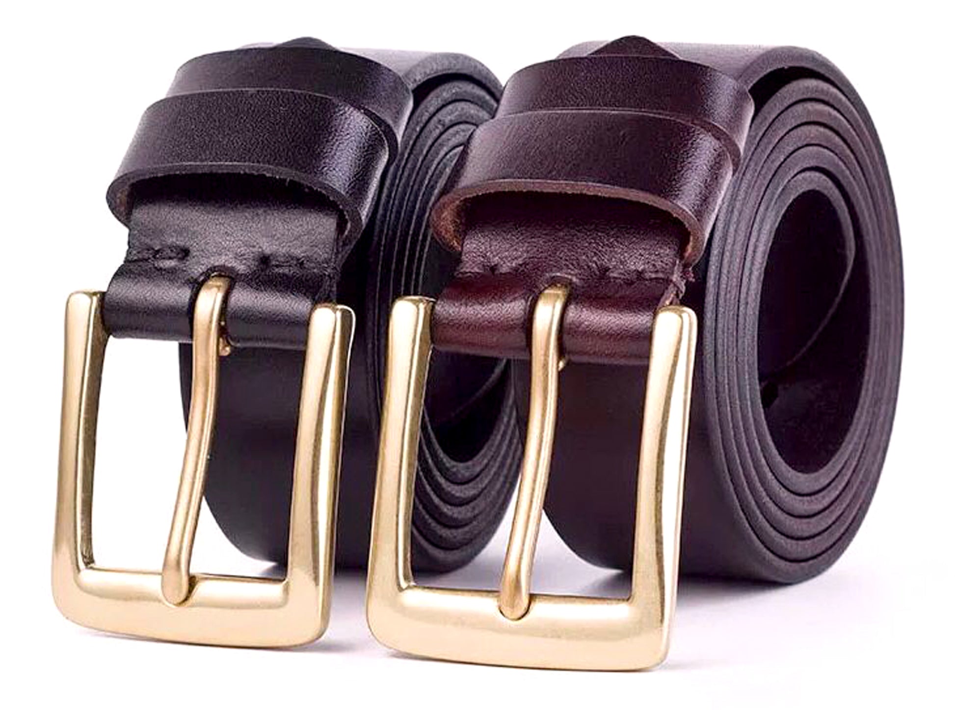 Mens Black and Brown Leather Belts