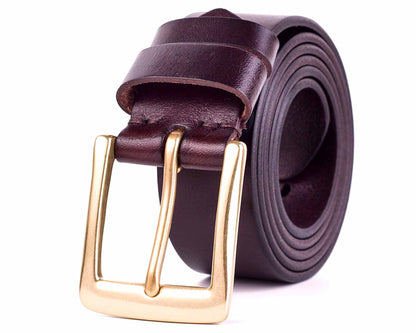 Mens Dark Brown Leather Belt