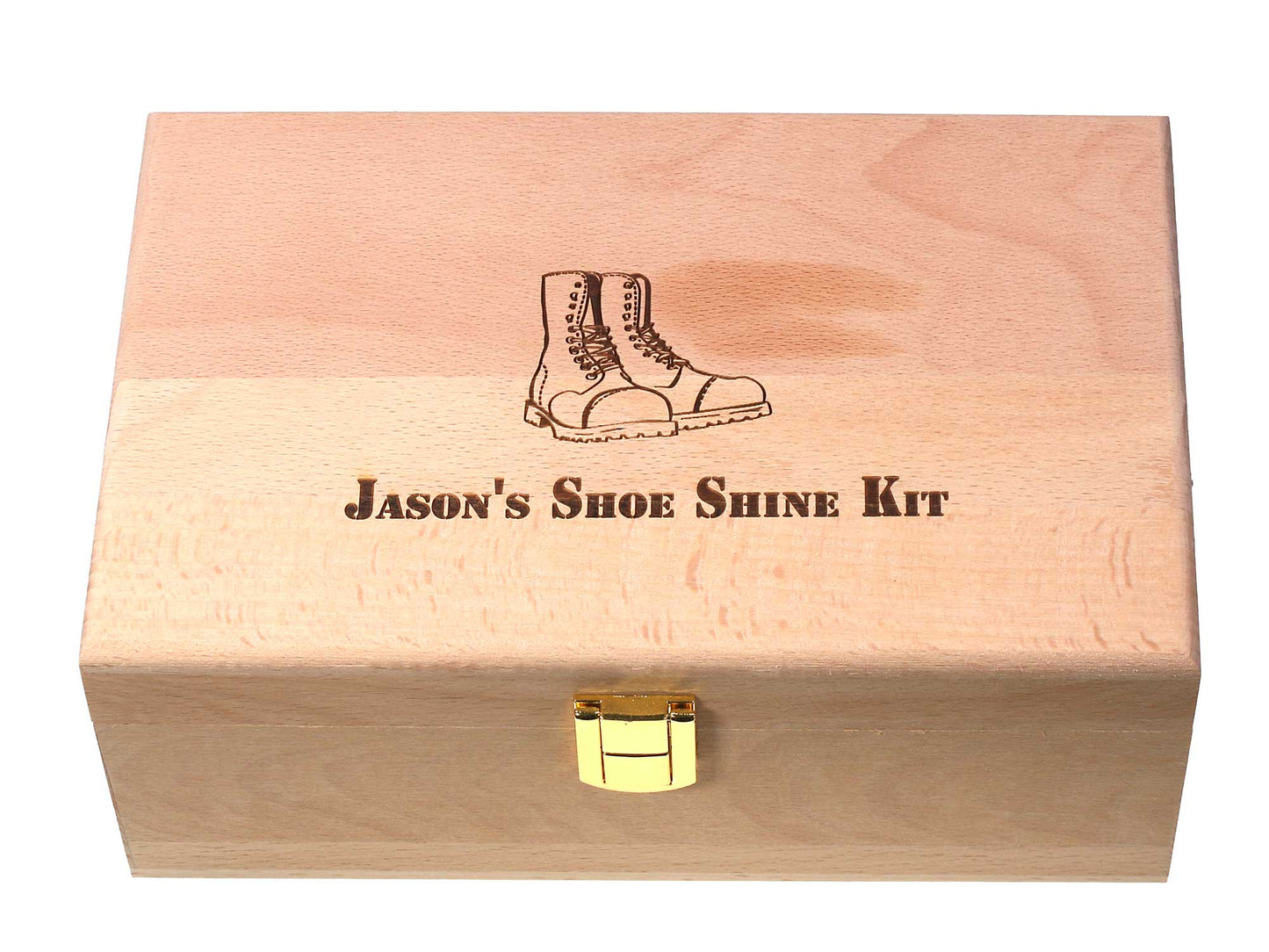 Personalised Shoe Shine Kit Eco Polish and brushes in Valet Box Set