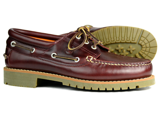 BUFFALO Mens burgundy leather boat shoes by Orca Bay