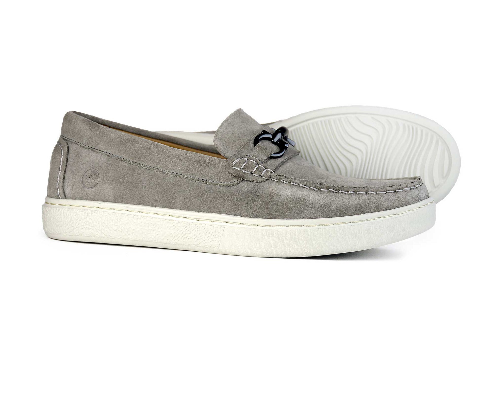 Orca Bay Cambridge Mens Grey Suede Summer Loafer with Snaffle