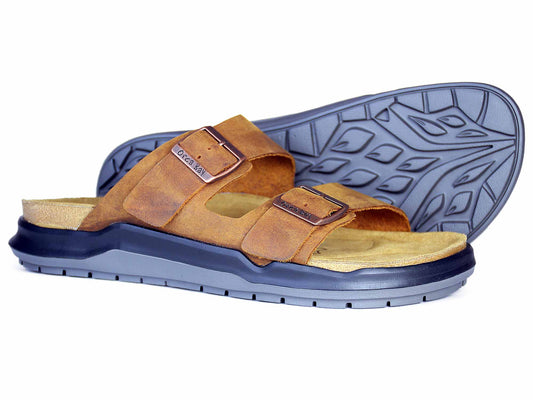 CARBIS Mens Sand Nubuck Sandal with Rubber Sole by orca Bay