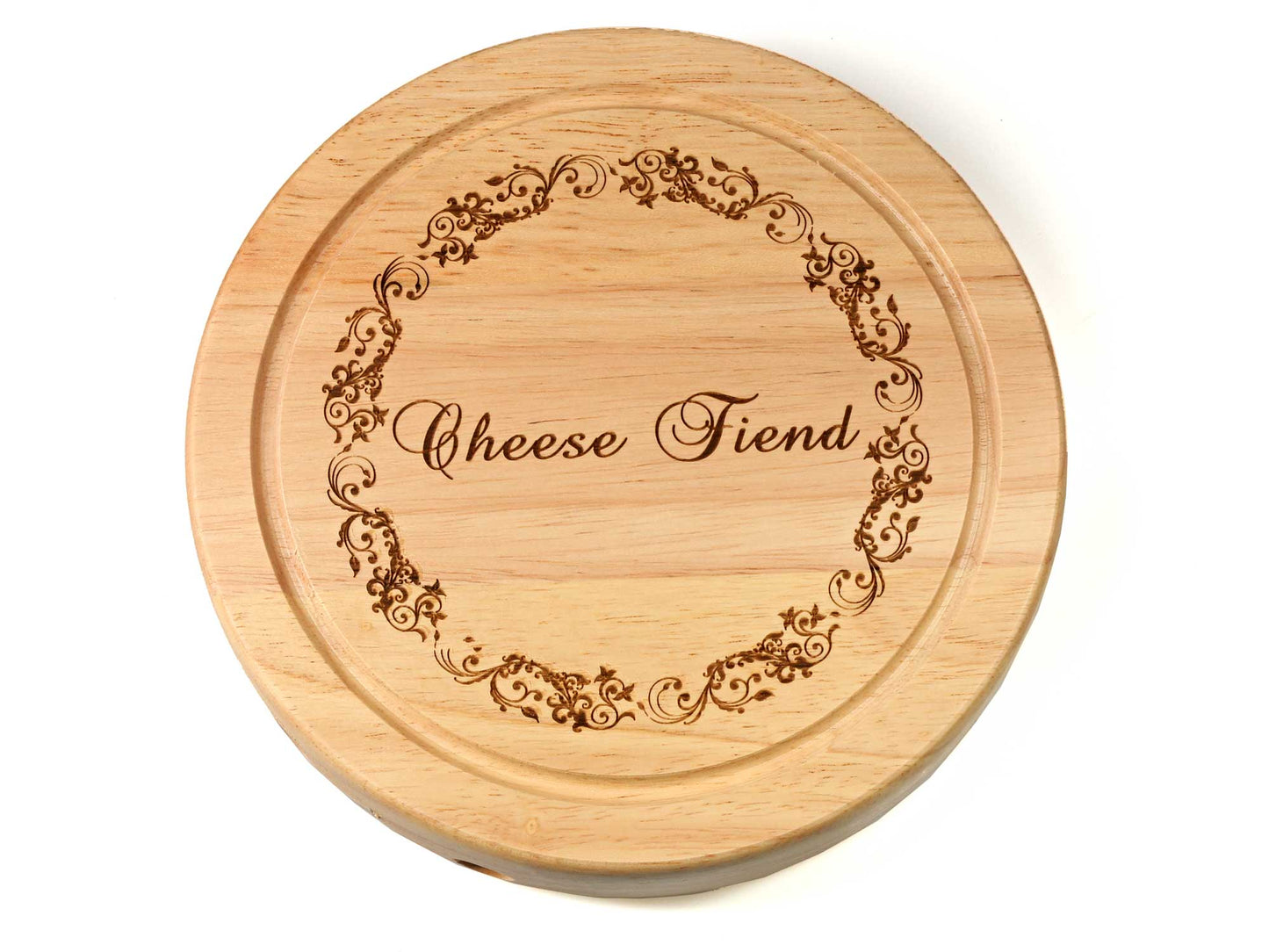 *SECONDS* Personalisable 19cm Round Cheeseboard Gift Set with tools