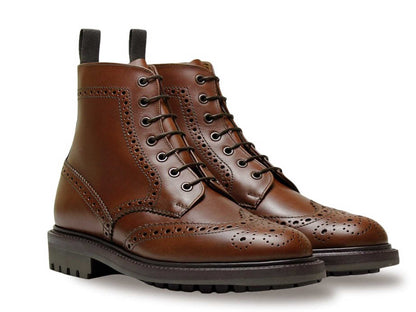 Mens Brown Leather Brogue Boot CHELTENHAM