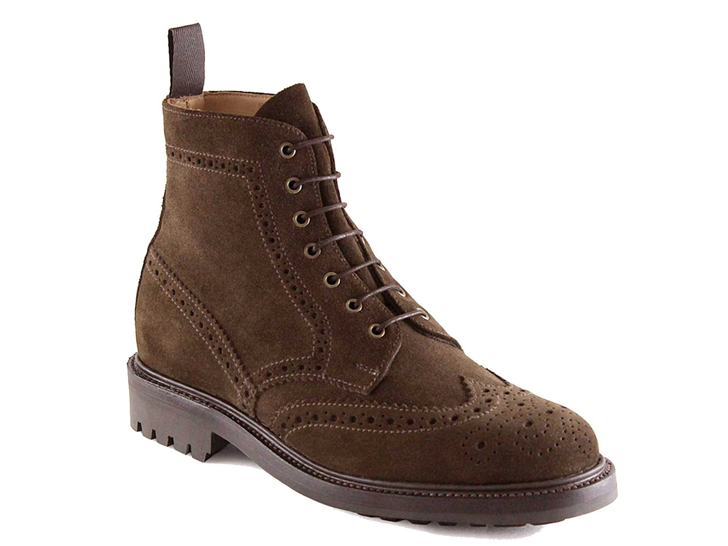 Mens Chocolate Brown Suede Brogue Boot CHELTENHAM