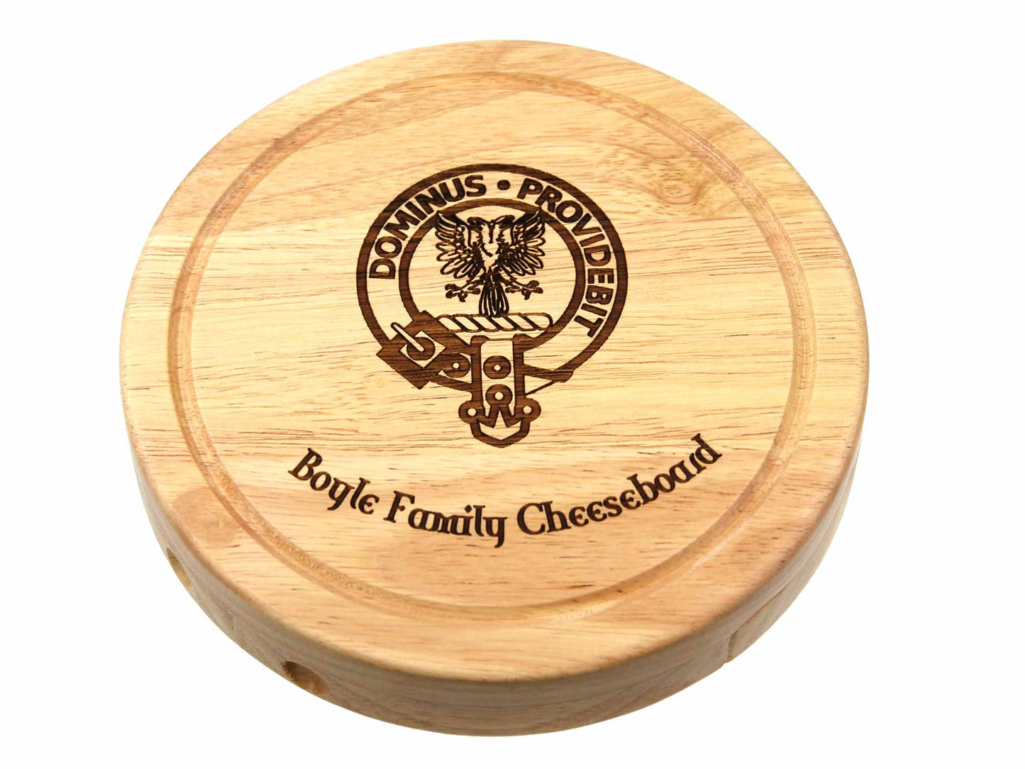 *Second * Personalisable 19cm Round Cheeseboard Gift Set with wire cutter and tongs