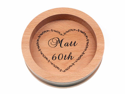 Personalised Wine Bottle Coaster made from Beech wood