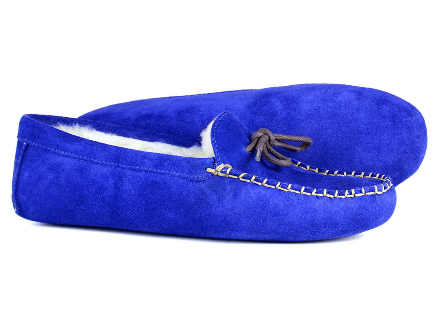 Ladies Fur Lined Slipper COCOPAH in Royal Blue Suede by Orca Bay