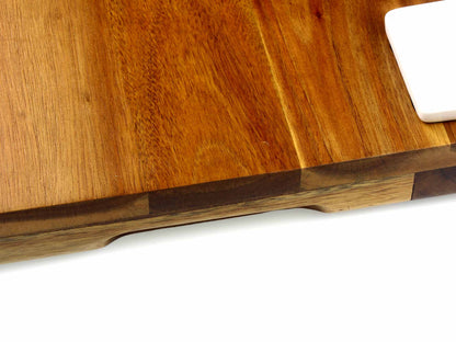 Premium Deluxe Acacia Wood Cheese Board & Knife Set | dishes 44x33cm by Cathcart Elliot