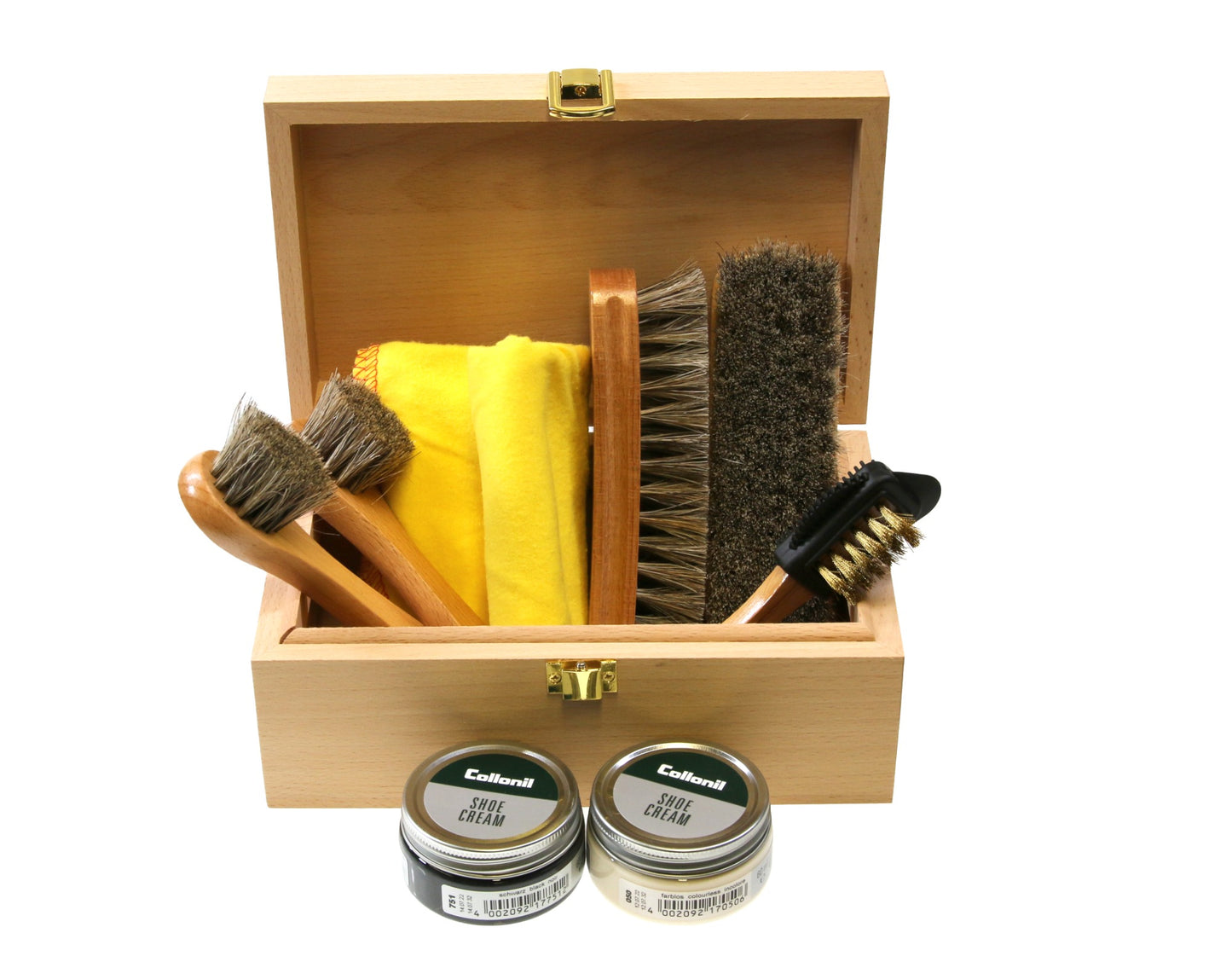 Personalised Shoe Shine Kit Eco Polish and brushes in Valet Box Set