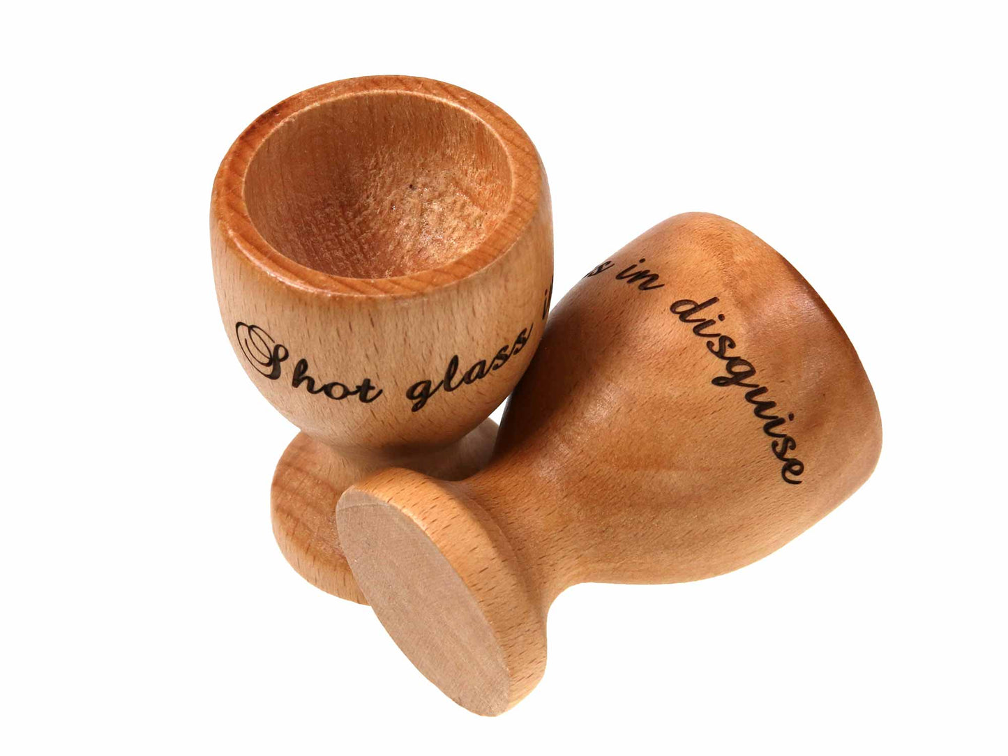 Personalised wooden egg cup set of 2