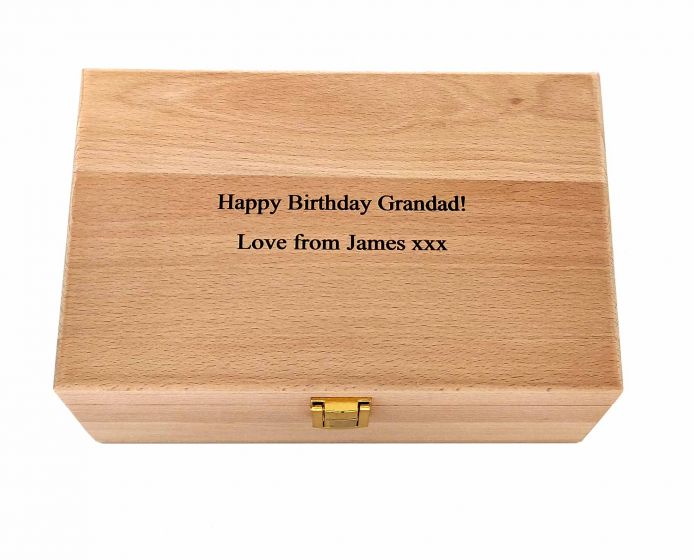 Personalised shoe valet box cleaning kit in beech wood box *No Polish*