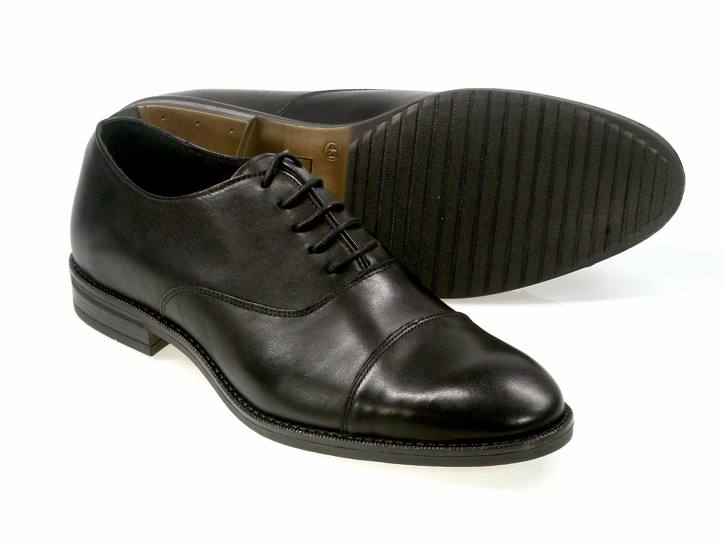 FALMOUTH Mens Black Calf Oxford Shoes