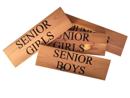 wood School door signs