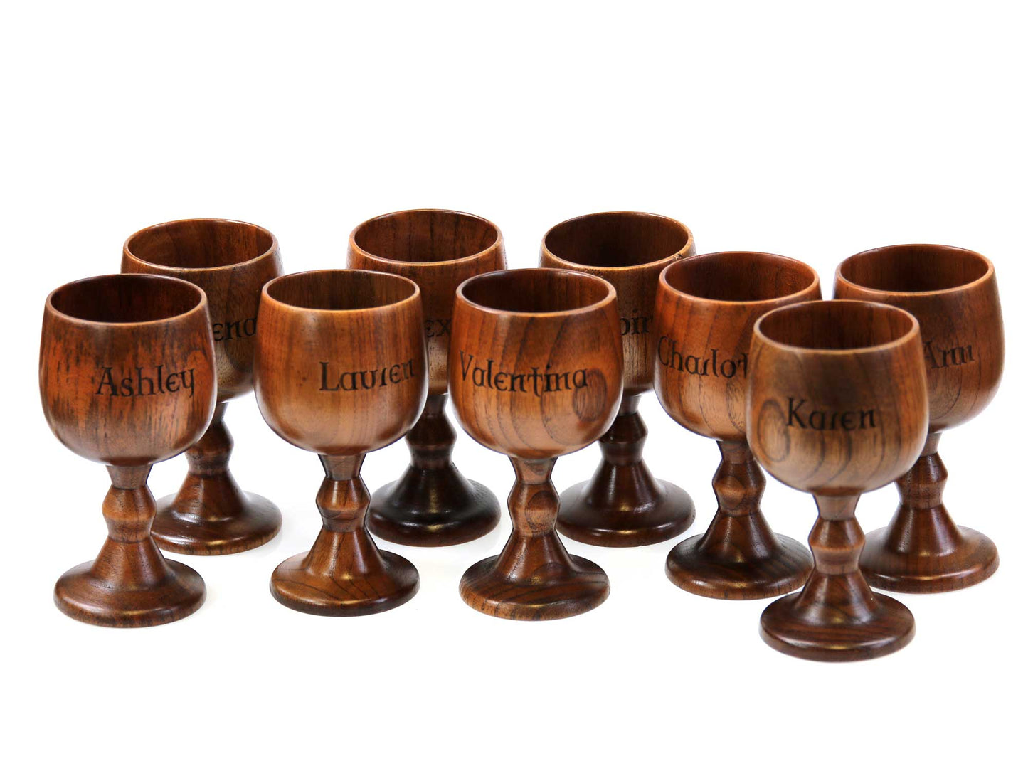 One Personalised Jujube Wood Wine Goblet