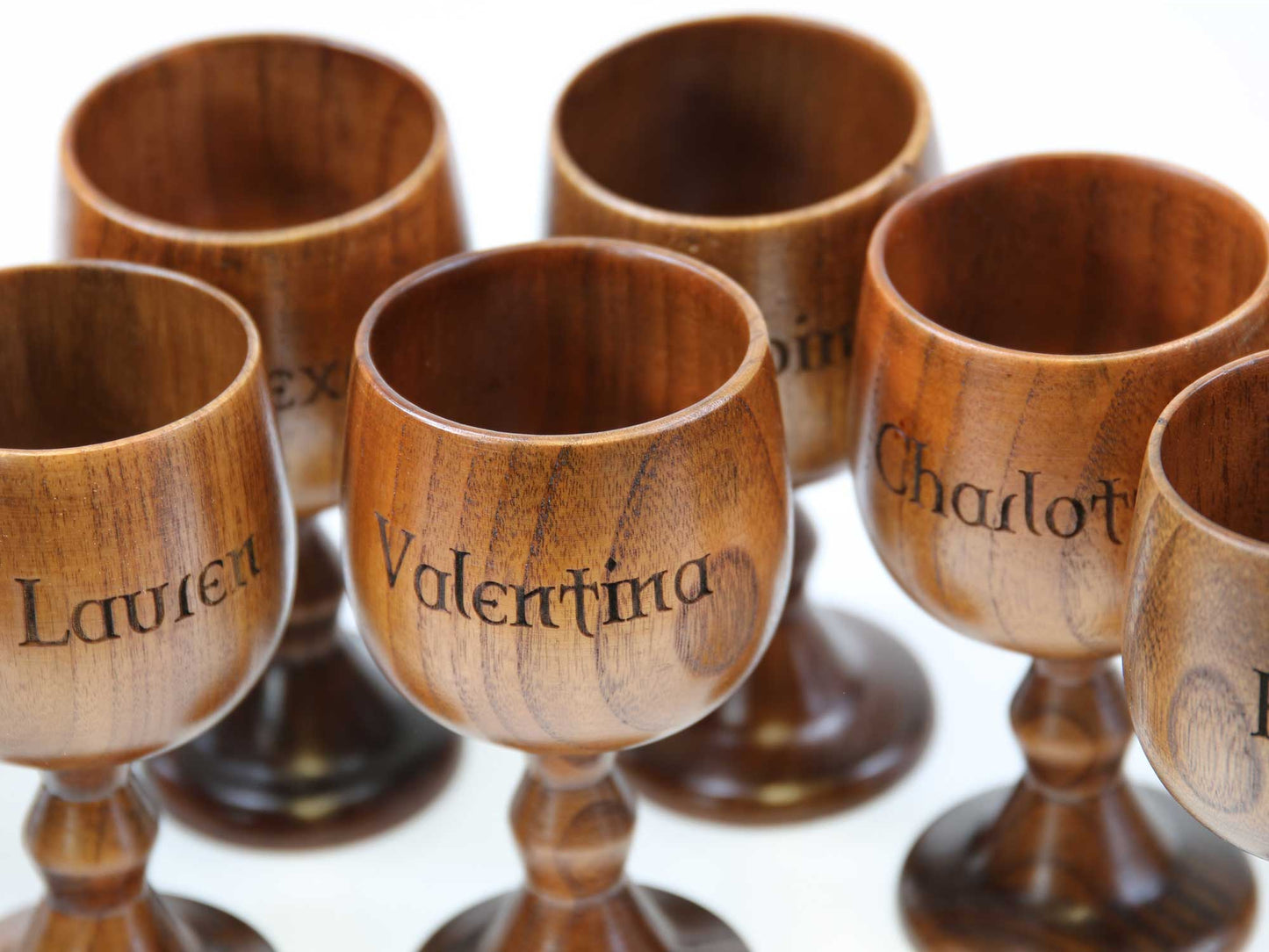 One Personalised Jujube Wood Wine Goblet