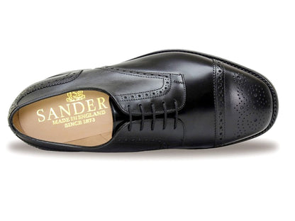 GUILDFORD Men's Extra Wide Black Brogue Oxford Shoe H Fitting by Sanders