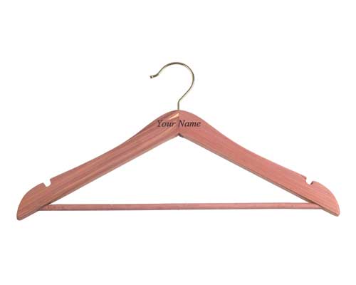 Sturdy 45cm cedar wood shirt and dress coat hanger