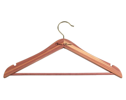 Sturdy 45cm cedar wood shirt and dress coat hanger