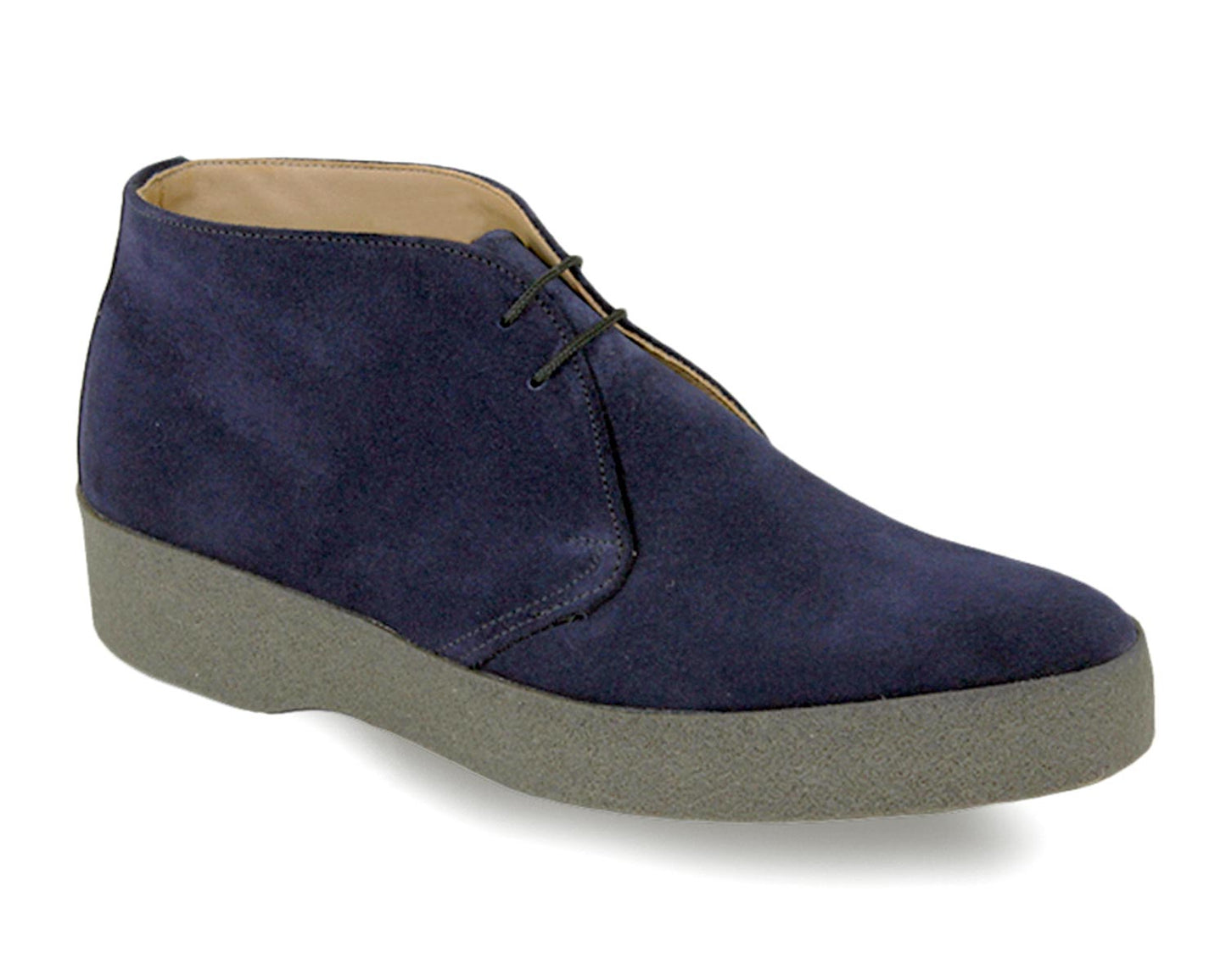 Sanders Mens Hi-Top Navy Suede Chukka Boot Crepe Sole