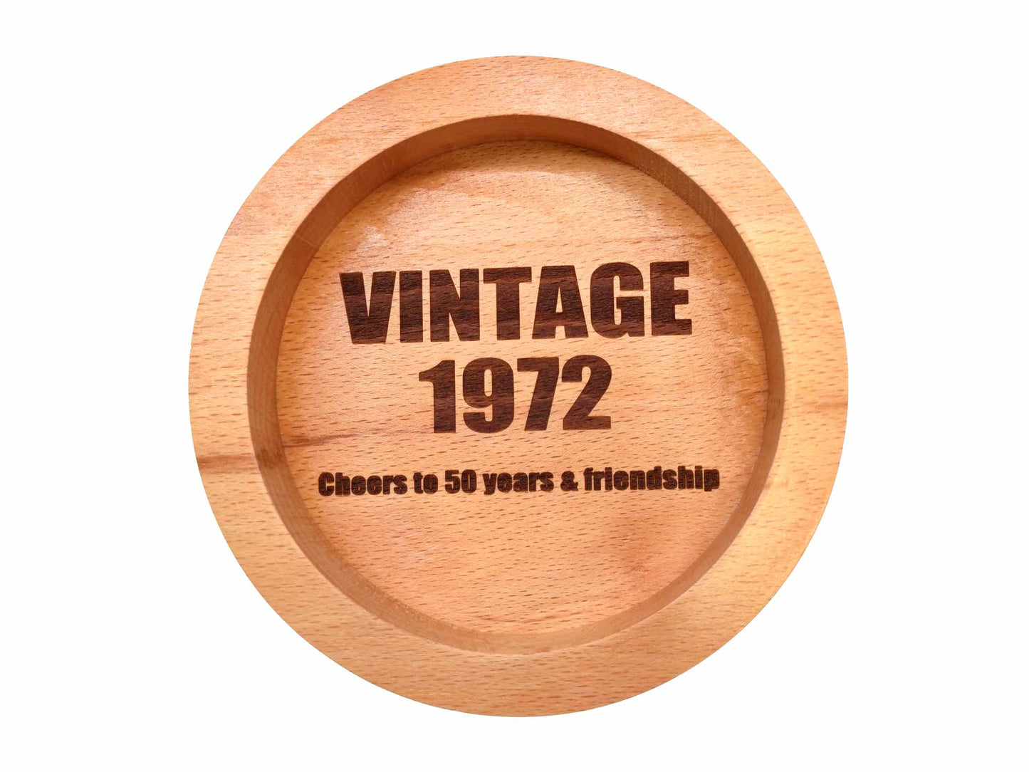 Personalised Wine Bottle Coaster made from Beech wood