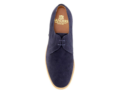 JACOB Mens Unlined Navy Suede Gibson Shoe with Crepe Sole