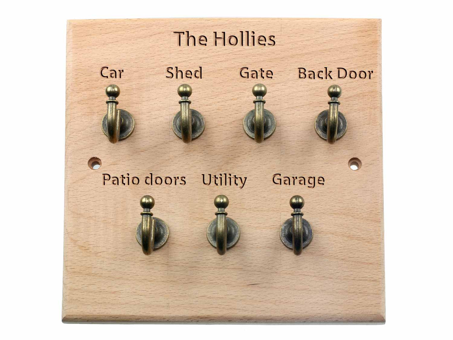 wooden key hooks organiser