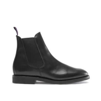 Mens Black Calf Chelsea Boot with Rubber sole LIAM by SANDERS