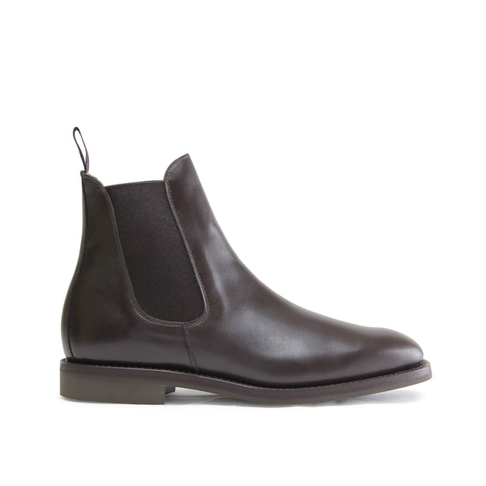 Mens Brown Calf Chelsea Boot with Rubber sole LIAM by SANDERS