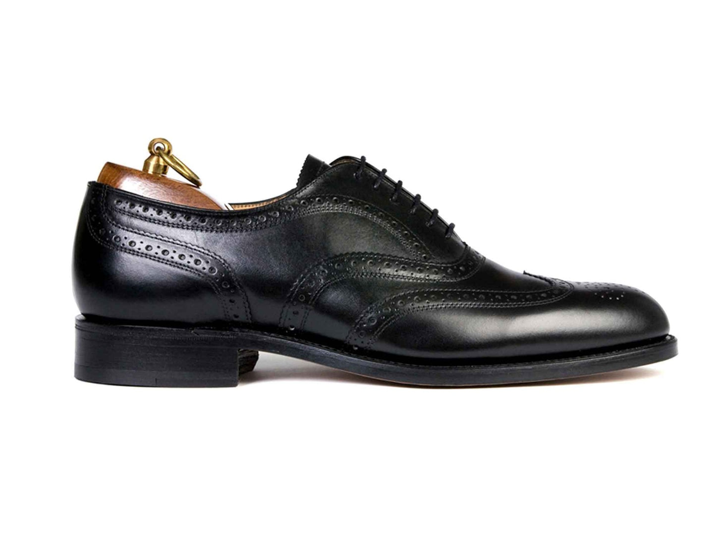 LONDON Mens Black Brogue Shoes