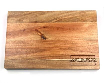 Personalisable Rustic Large Acacia Wood Cheese Board Set 36cm x 24cm