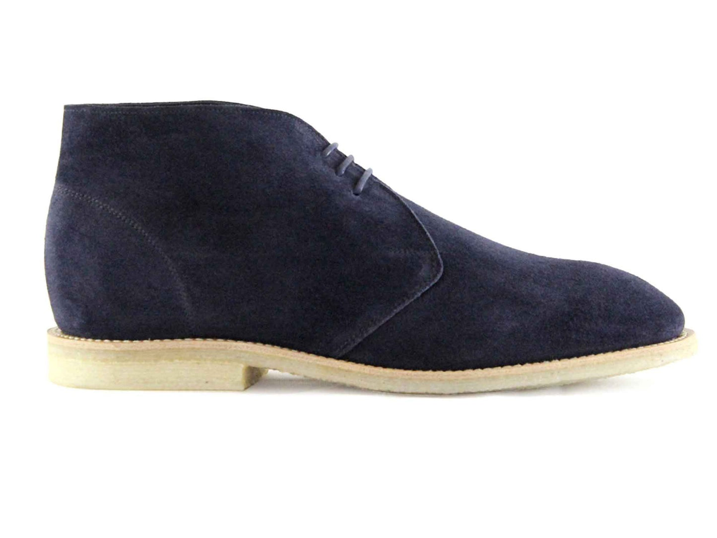 MARVIN Mens Navy Blue Suede Desert Boot Chukka with Crepe Sole