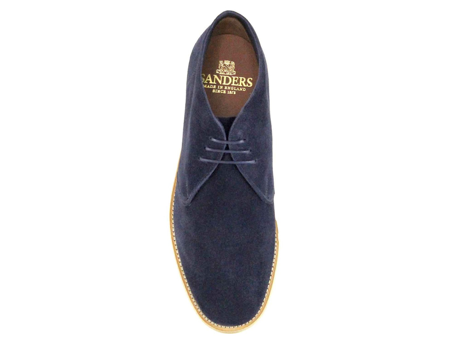 MARVIN Mens Navy Blue Suede Desert Boot Chukka with Crepe Sole